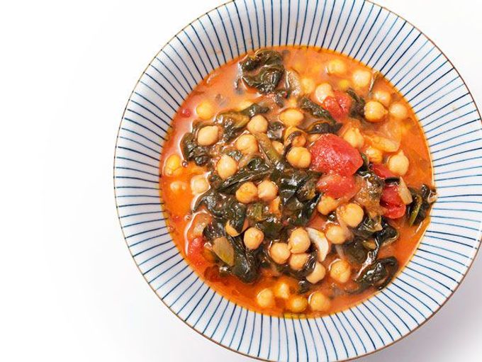 Рецепт веганского гарбанзо с эспинакас и женгибре (тушеное мясо из нута и шпината с имбирем по-испански)