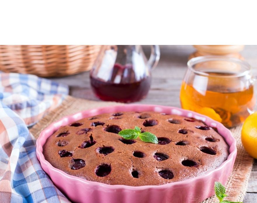 Torta di ciliegie in padella