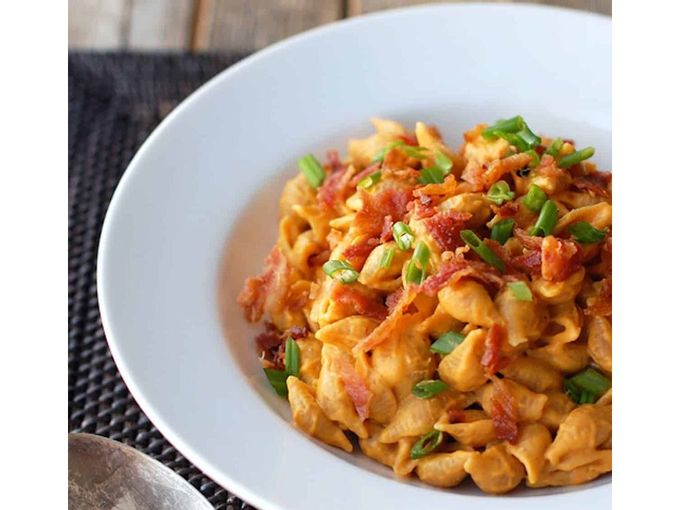 Pasta de bacó i carbassa saludable