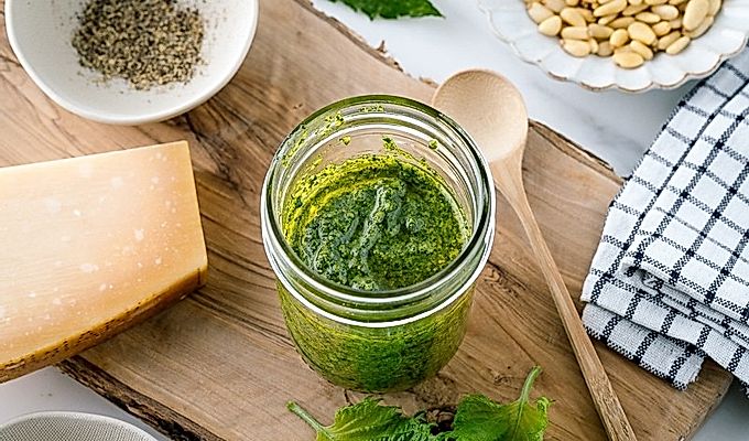 Müürsepik, mis sisaldab omatehtud Shiso pestot.