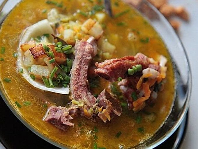 Sopa d'oca amb cornejo