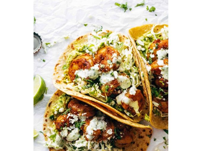 Pittige Garnalentaco's met Garpc Cilantro Lime Slaw