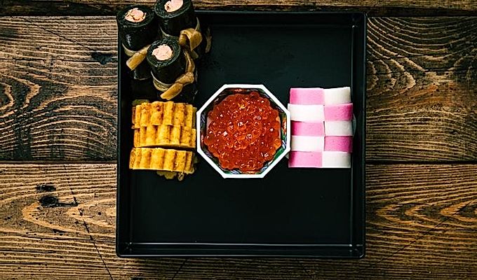 Imballaggio Osechi Ryori (cibo di Capodanno giapponese)
