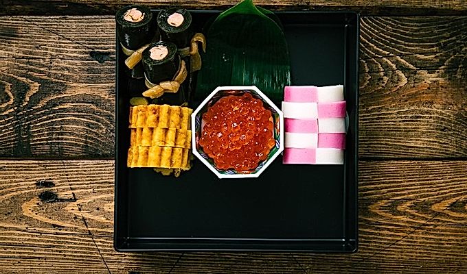 Imballaggio Osechi Ryori (cibo di Capodanno giapponese)