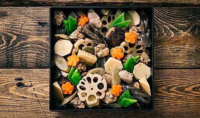 Imballaggio Osechi Ryori (cibo di Capodanno giapponese)