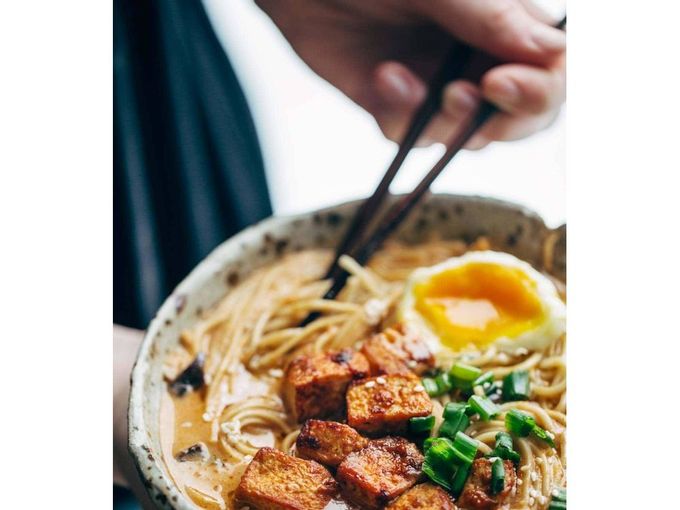 Domácí pikantní ramen s tofu