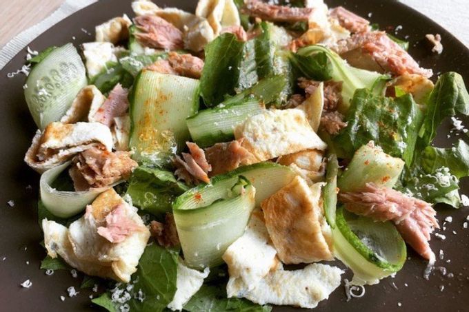Tuna Salad with Egg Pancakes
