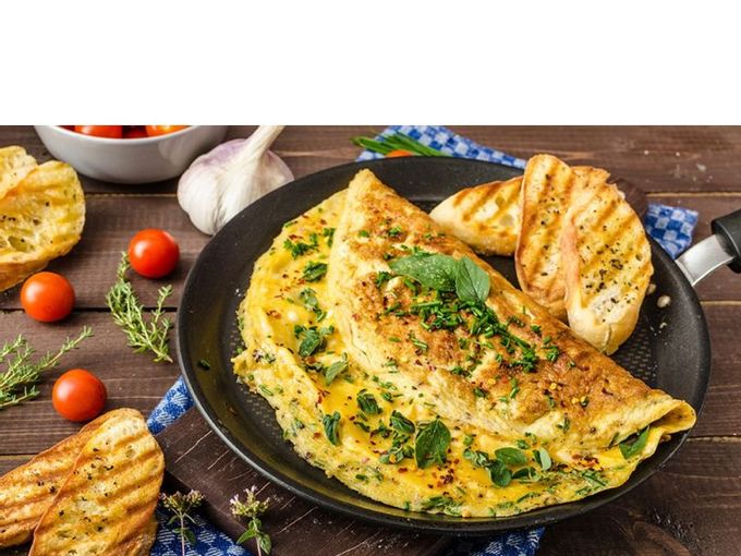 Omelete com hortelã