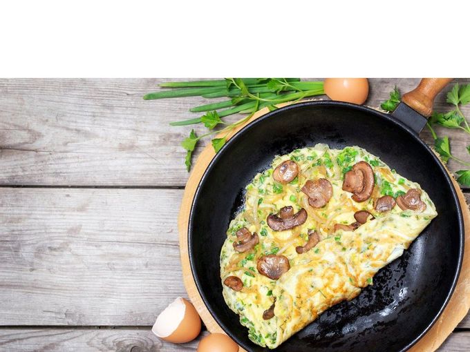 Omelete com cogumelos