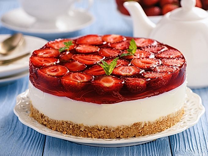 Τάρτα ζελέ φράουλα No Bake