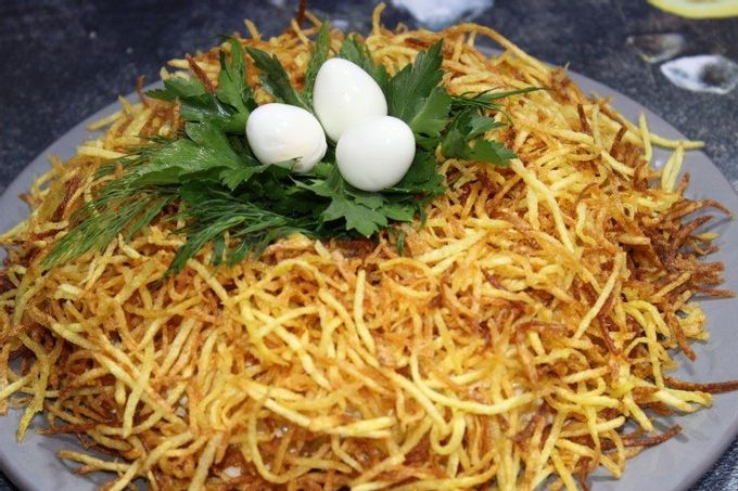 Capercaillie Nest Salat salat med skinke og pickles