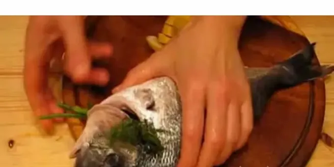 Tamp fisken i salt og sæt den i ovnen