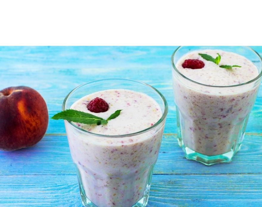 Batido de melocotón y frambuesa