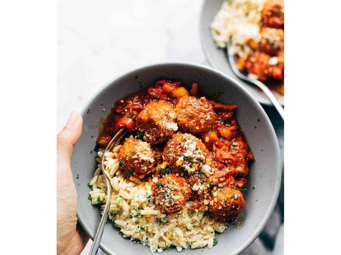 Polpette Di Pollo Con Peperoni E Orzo