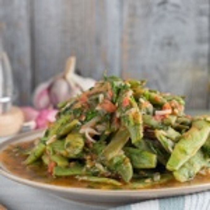Warmer grüner Bohnensalat