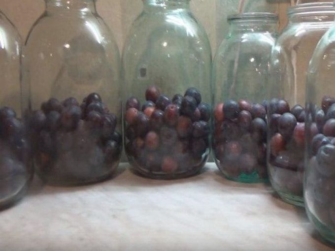 plum in jars